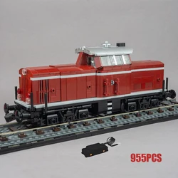 MOC-157220 Classic Building Block Diesel Locomotive BR V 100 Powered Up Motor Model Bricks Assembly Toys Kid's Collection Gifts