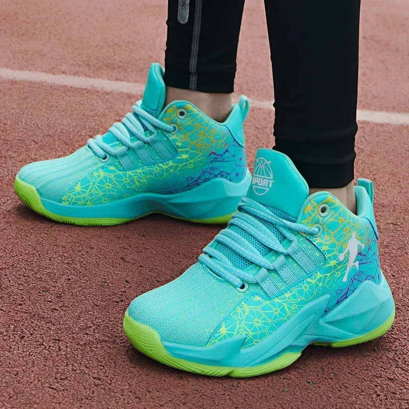 

Новинка, детская спортивная обувь, детская сетчатая обучающая обувь для мальчиков среднего и большого размера, Баскетбольная обувь для мальчиков, весна и лето 2024