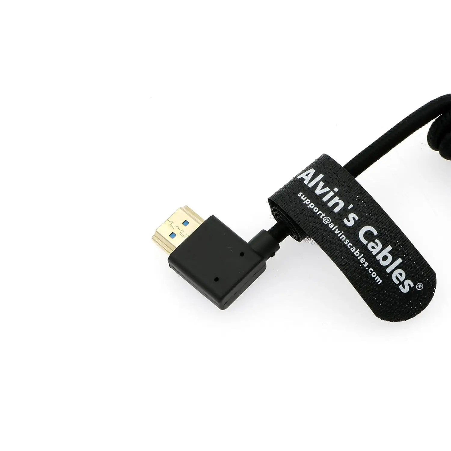 

Alvin's Cables 8K 2.1 HDMI High Speed Braided Coiled Cable Straight to Right Angle for Atomos Ninja V, Portkeys BM5