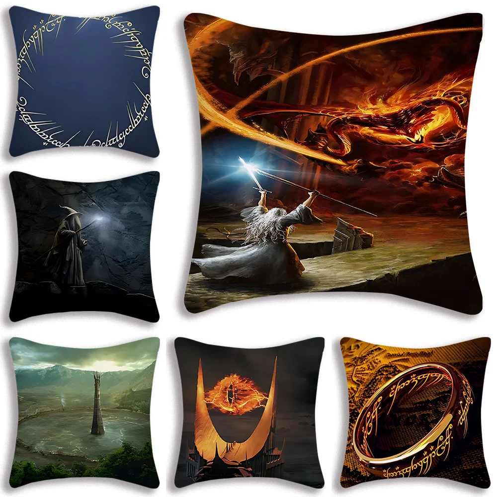 The Lords of the R-Rings Pillow Covers Cartoon Sofa Decorative Home Double-sided Printing Short Plush Cute Cushion Cover