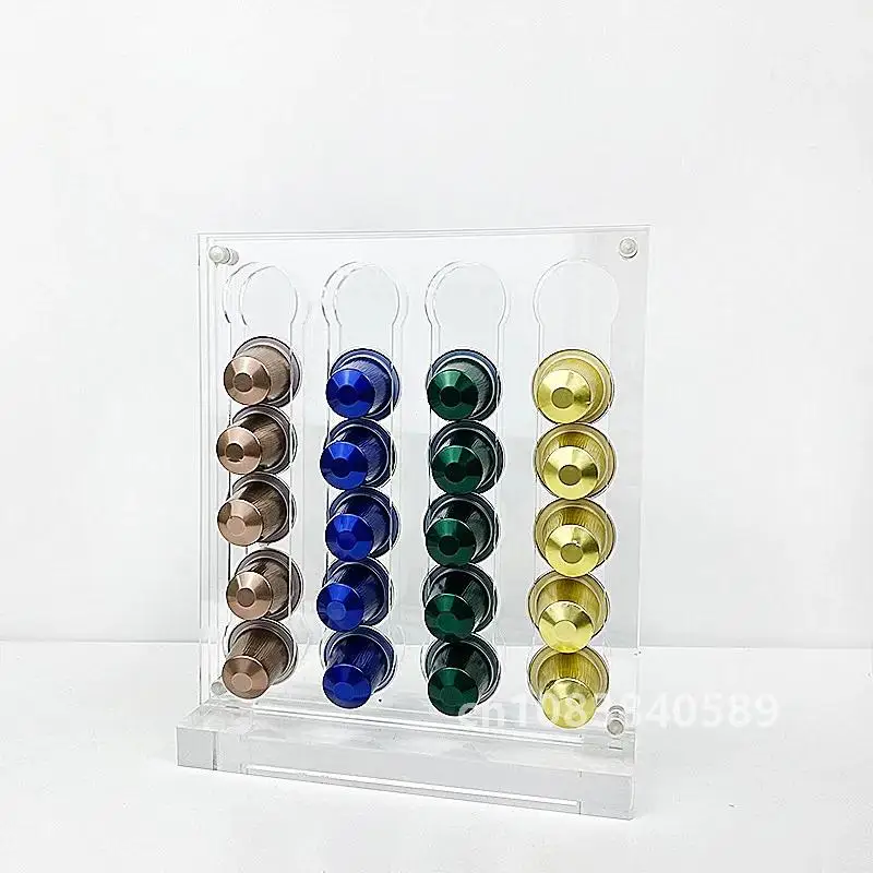 20/48 PCS Acrylic Nespresso OriginalLine Coffee Pod Holder Rack Capsule Storage Refrigerator Tower Stand Pod Coffee Holder