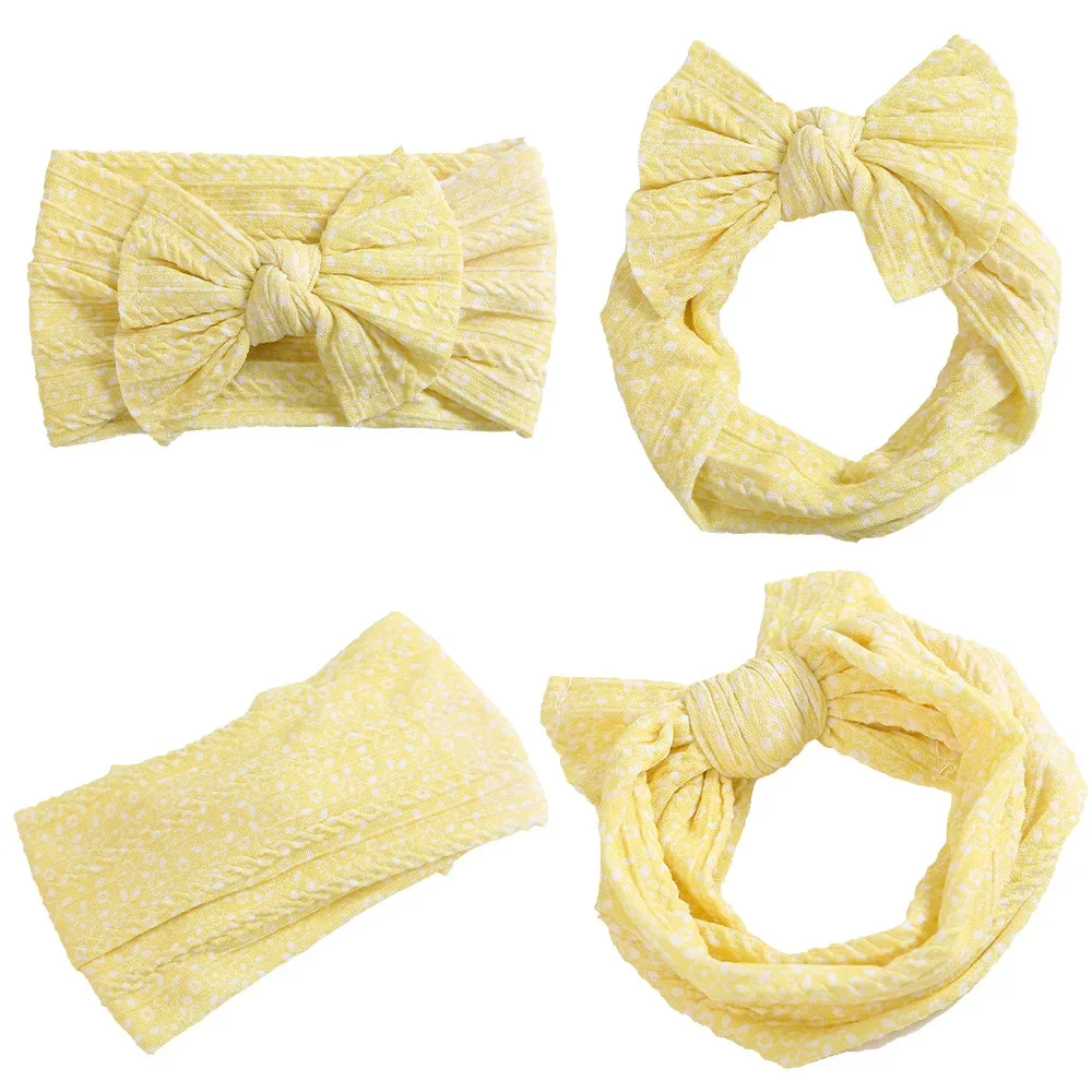 1pcs Bow Headband Baby Woven Elastic Headband Newborn Solid Color Knit Hair Band Children\'s Nylon Soft Headband Baby Item Gift