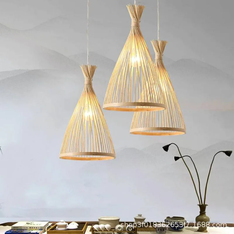 

Japanese Zen Style Rattan Pendant Light Single Head for Dining Room Tea House B&B Living Room Minimalist Ambient Lighting