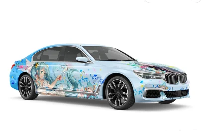 Custom Printed Waterproof Car Vinyl Decal Cute Anime Bumper Design Self Healing Anti-Scratch JDM Body Film Die Cut Transfer PVC