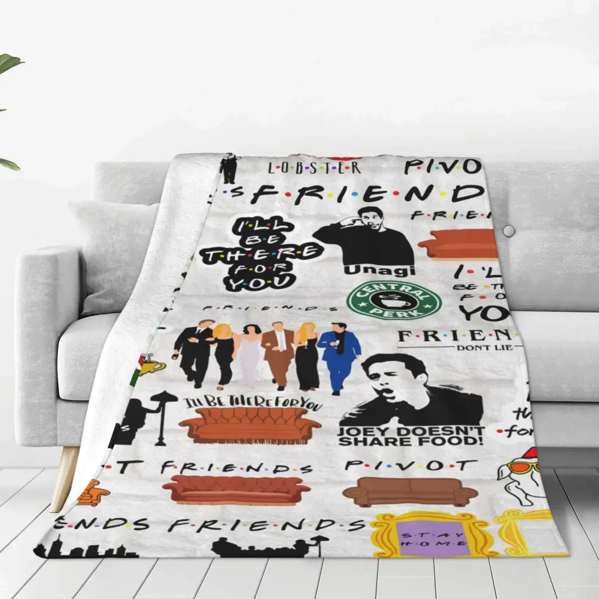 

Friends TV Show Plaid Blankets Sofa Cover Coral Fleece Plush Autumn Winter Throw Blankets for Bedding Office Bedding Throws