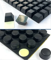 10/20/40Pcs Black Self-Adhesive Rubber Anti-vibration Bumper Pad Square/Round Non-slip Pipe Plug For Home Furniture  Accessories