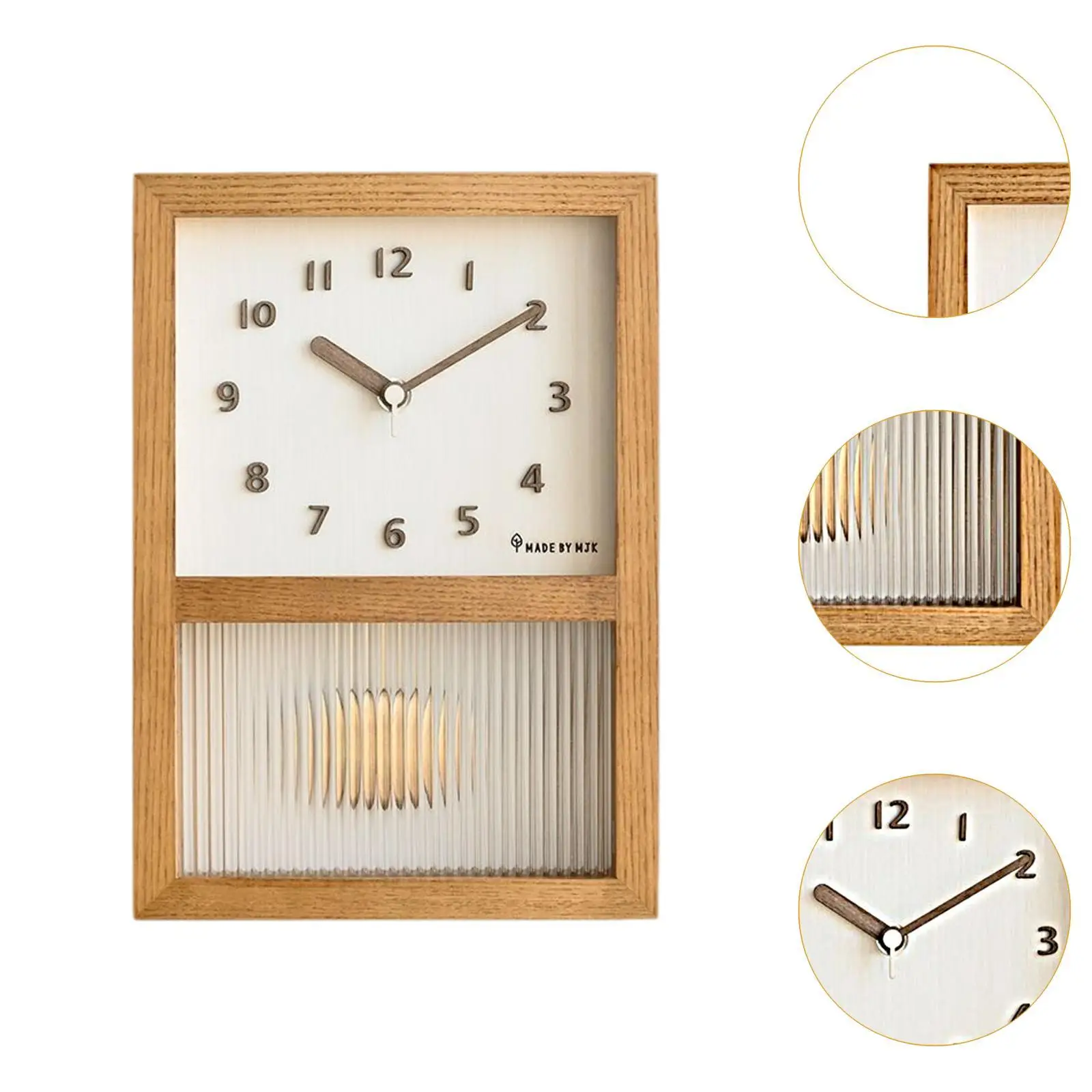 Wall Clock Wooden Swing Clock Craft Easy to Read Home Decor Classic Mute for Dining Room Cafe Kitchen Gift for Family Friends