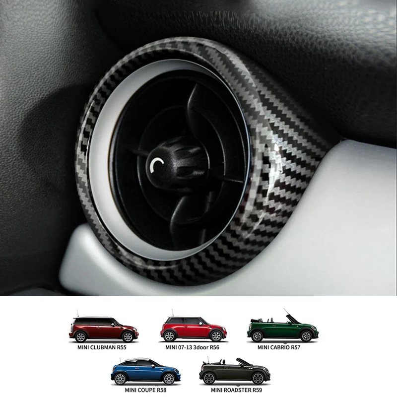 Car Conditioning Air Outlet Ring Interior Modification Carbon Stickers For BMW MINI Cooper S R55 R56 R57 R58 R59 Car Accessories