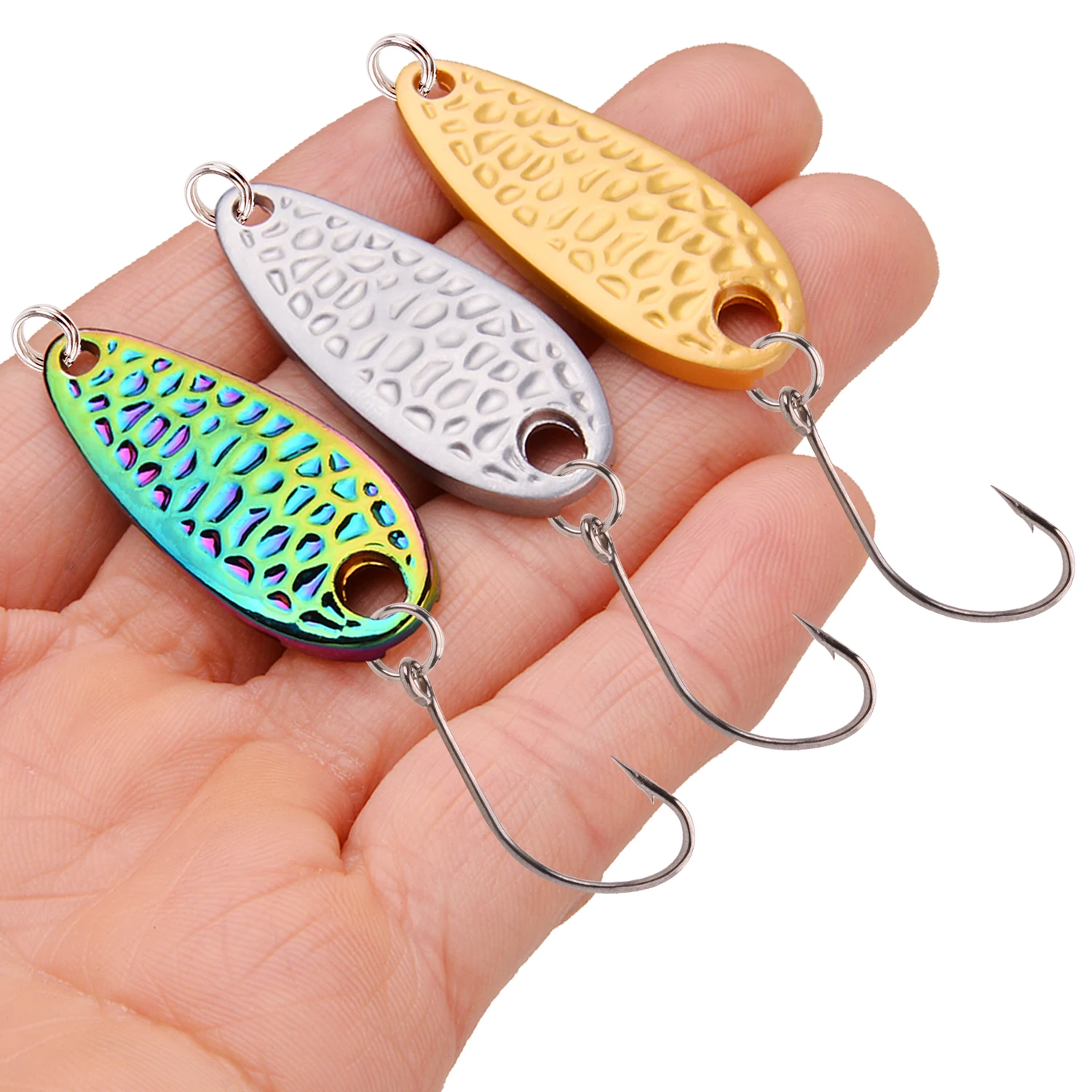 Metal Spoon Lure 2.5g 3.5g 5g 7g Spoon Bait Copper Stream Metal Fishing Lure For Trout Chub Perch Salmon