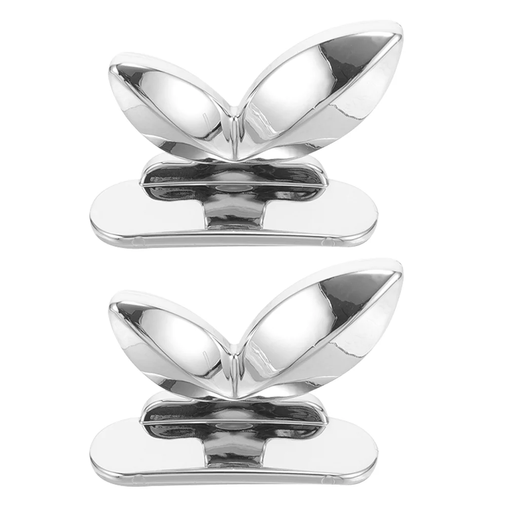 

2 Pcs Toilet Lid Lifter Bidet Bumpers for Seat Glitter Adhesive Cover High Pressure Flush Silver Flying Butterfly
