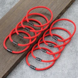 Wholesale 10Pcs/Pack 4mm Rope Bracelet For Men Women Lucky Amulet Red Thread Braclet Magnet Buckle Best Friend Braslet Pulsera