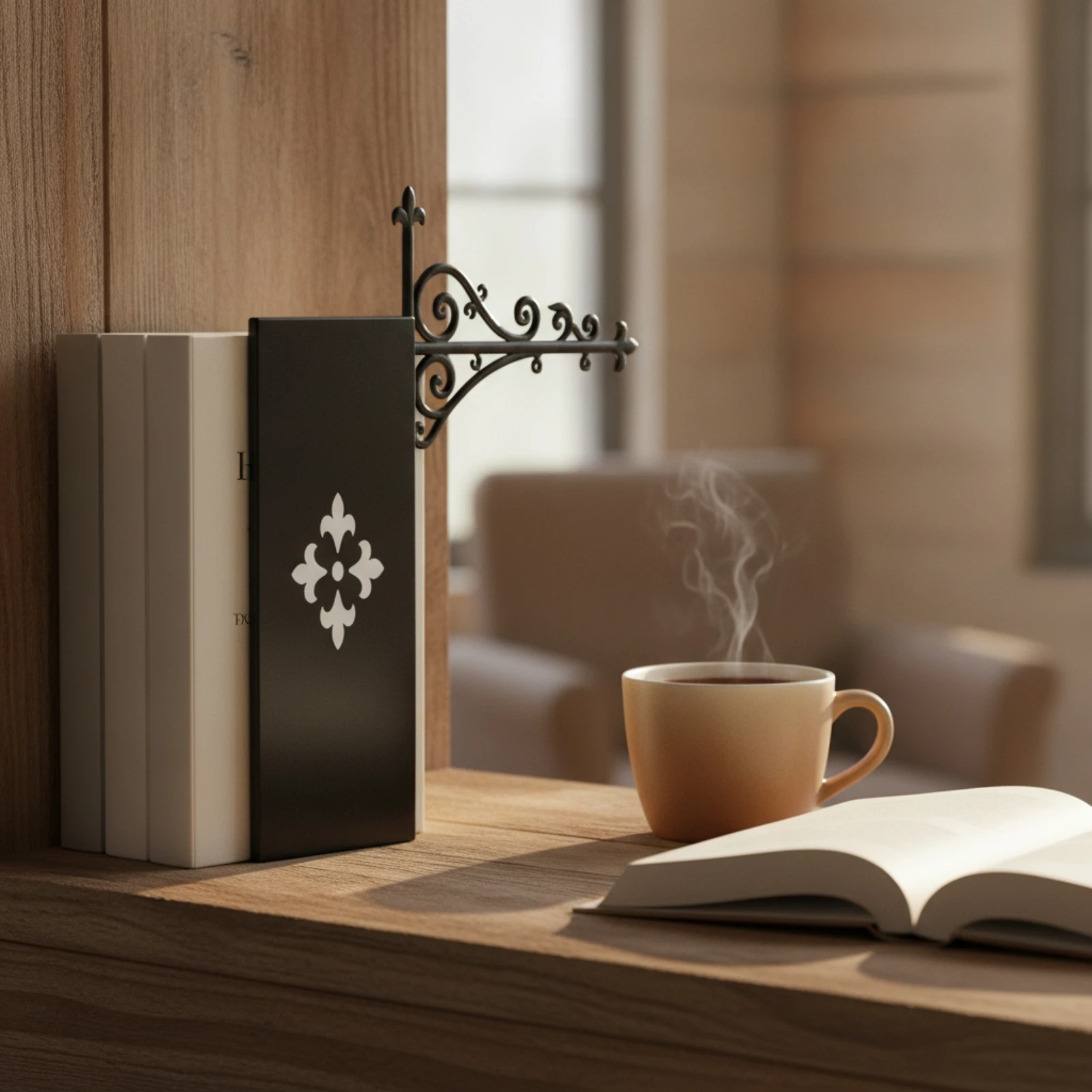 Shelf Divider with Bracket Decorative Bookshelf Divider Bookend Bracket Ornate Book Holder Vintage-Inspired for Readers