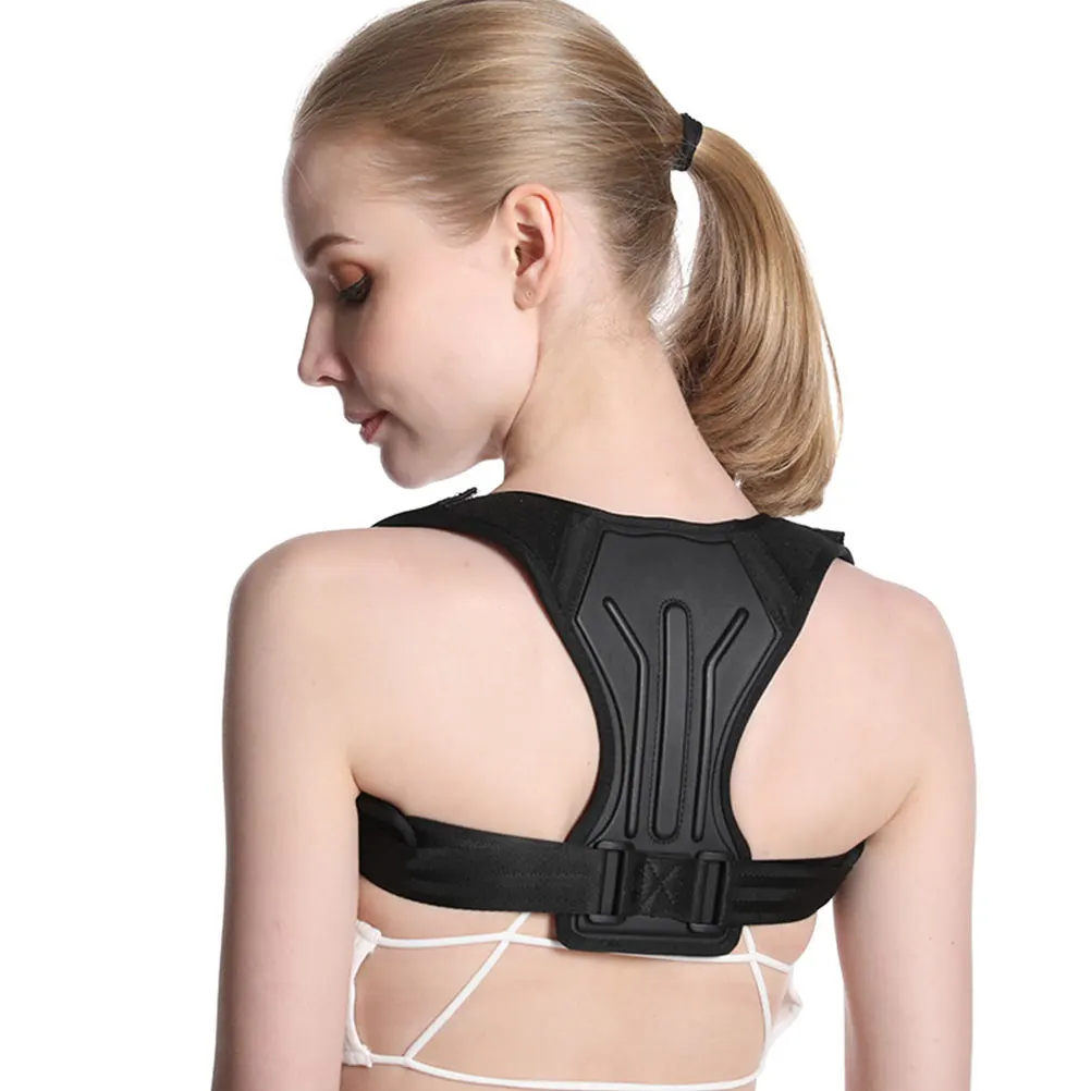 

Black L Back Brace Posture Corrector Humpback Correction Belt Breathable Durable Support for Sitting Working Gym
