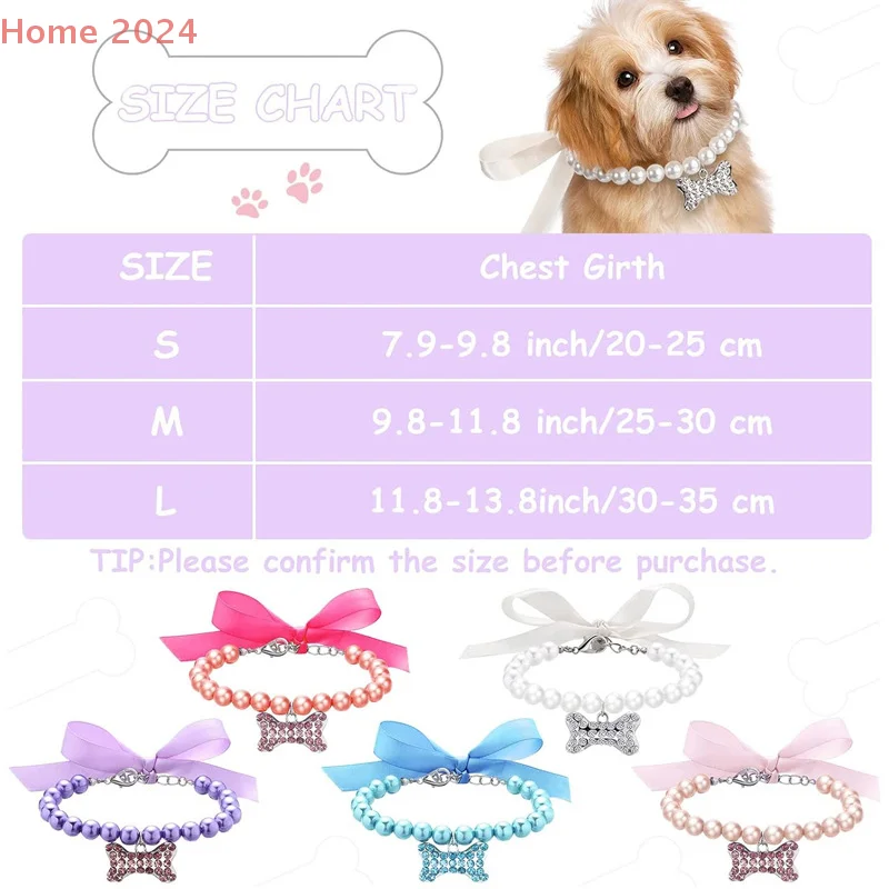 Collares para perros bonitos a la moda, Collar para mascotas, joyería creativa, colgante de hueso para perro, Collar ajustable para perro, Collar para mascotas con agradable arco, regalos