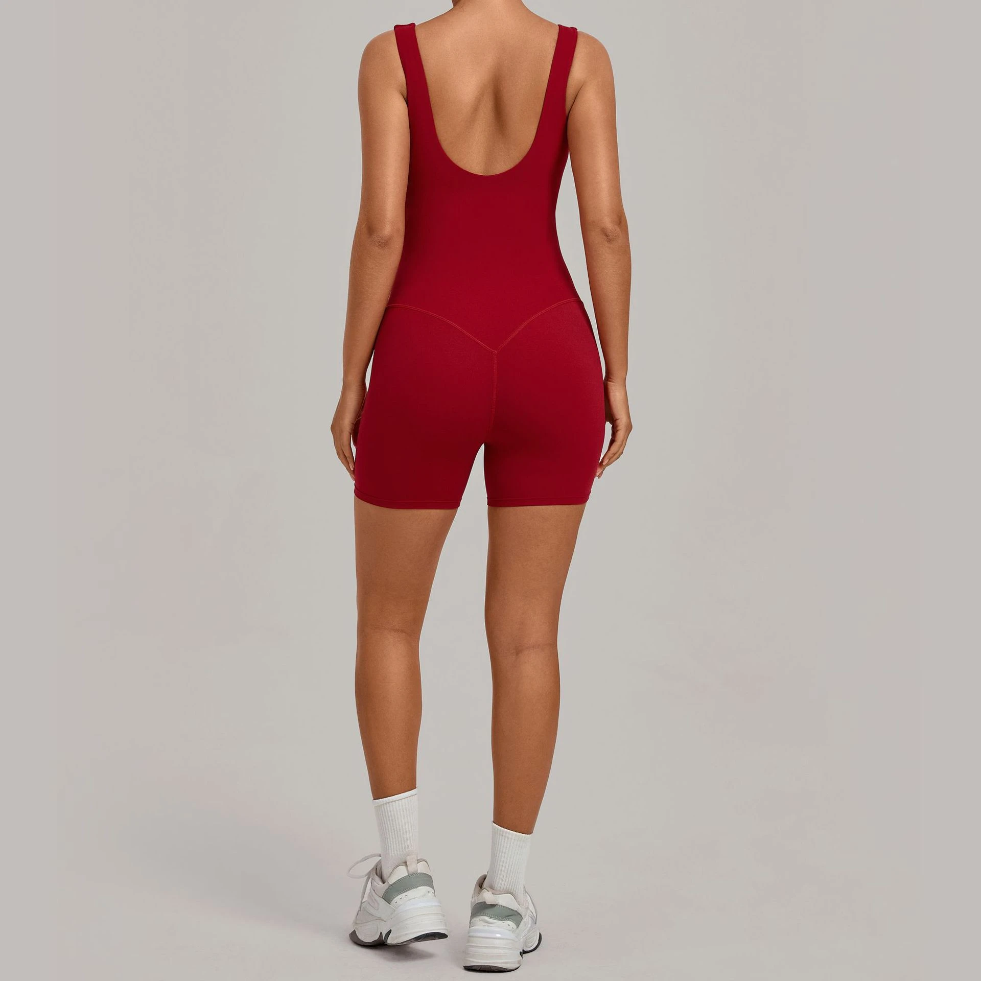 V-neck beautiful back Yoga Set Women Jumpsuit Integrated Tight fitting Sports Jumpsuit Sleeveless Running Fitness Suit One Piece