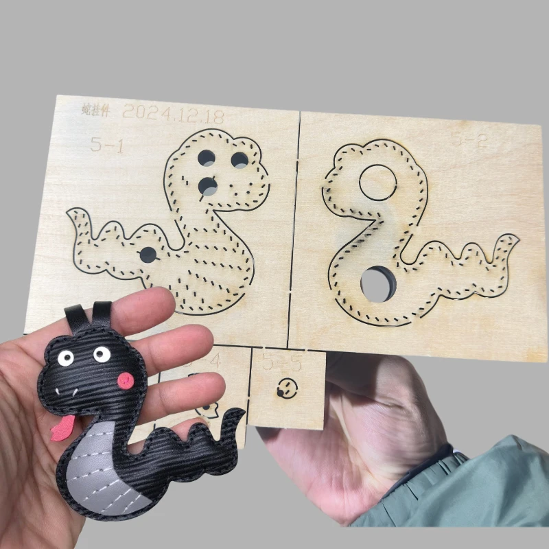 Cartoon Snake Shaped Laser Custom Die DIY Zodiac Snake Key Charm Handmade Craft Tool Customized cutting mold