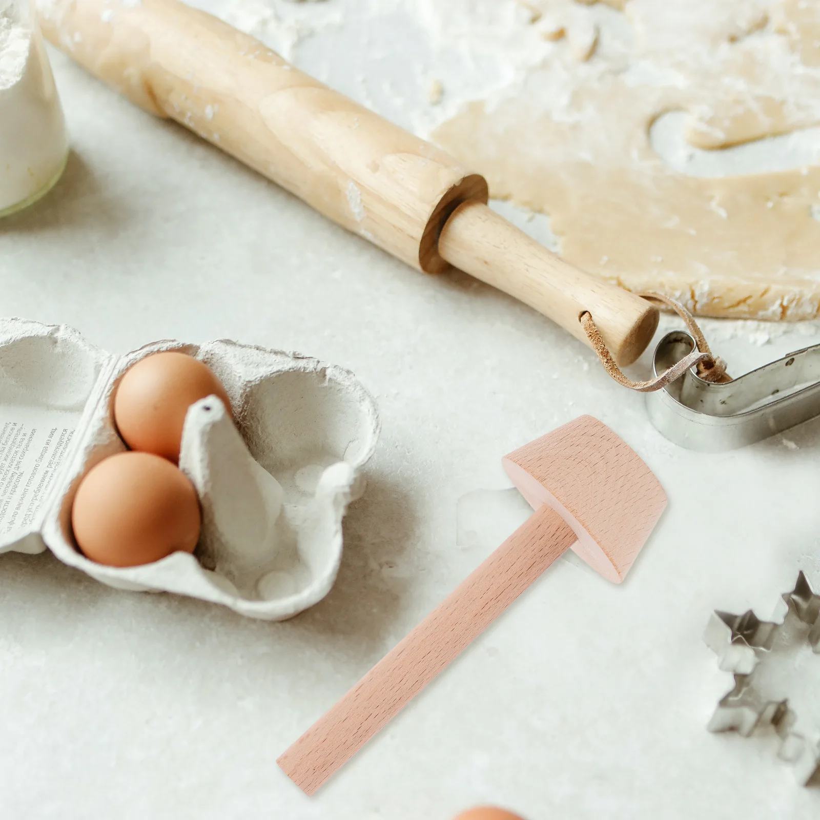 

Wooden Tart Tamper Egg Tart Mold Kitchen Baking Tool Natural Wood Color Smooth Surface Efficient Preparation Size M-L