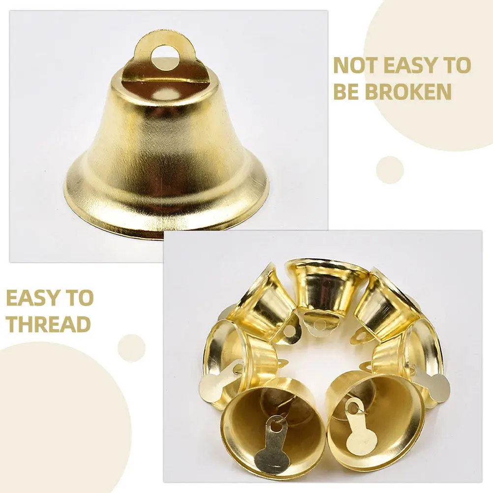 100Pcs Gold DIY Bell Ornaments Small Craft Bells Hanging Mini Bell Pendants for Christmas Tree Decoration Craft Supplies view 4