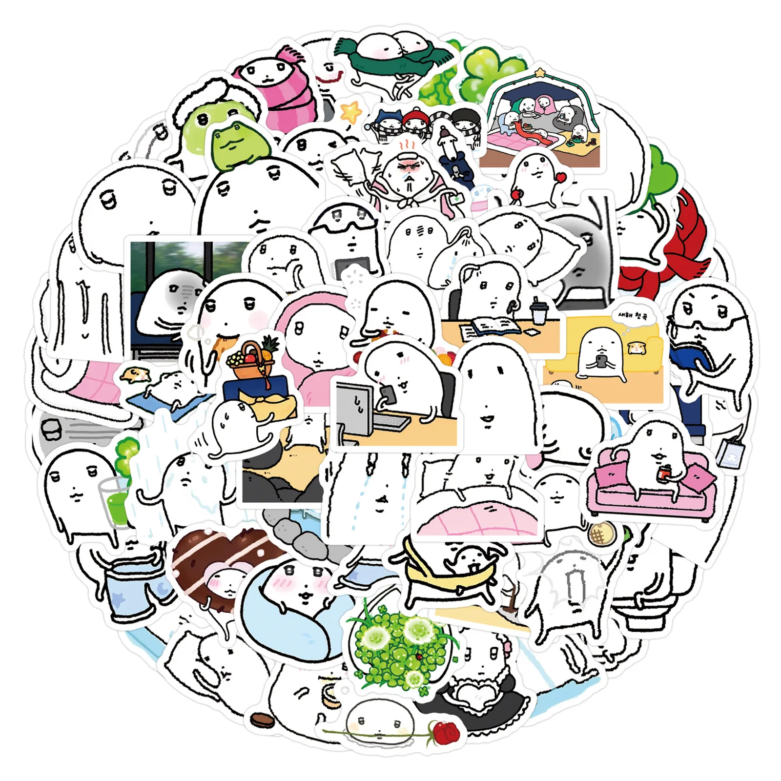 

105pcs Emotional Sad Breakdown Spoof Avatar Cartoon Stickers Decoration Suitcase Scrapbooking Phone Laptop Funny Stickers