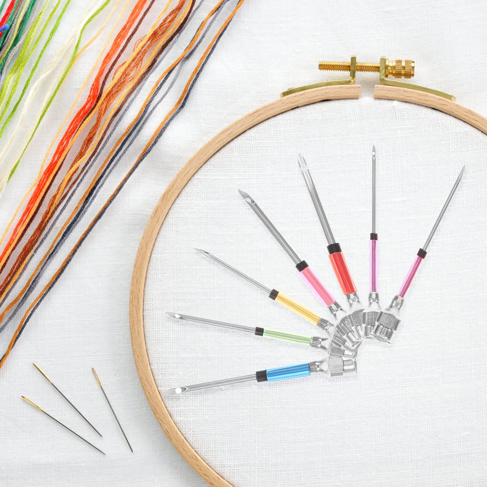 

1Set DIY Punch Needle Embroidery Needle Kit Lightweight Metal Needles for Cross Stitch Sewing Craft Tool Knitting Needles