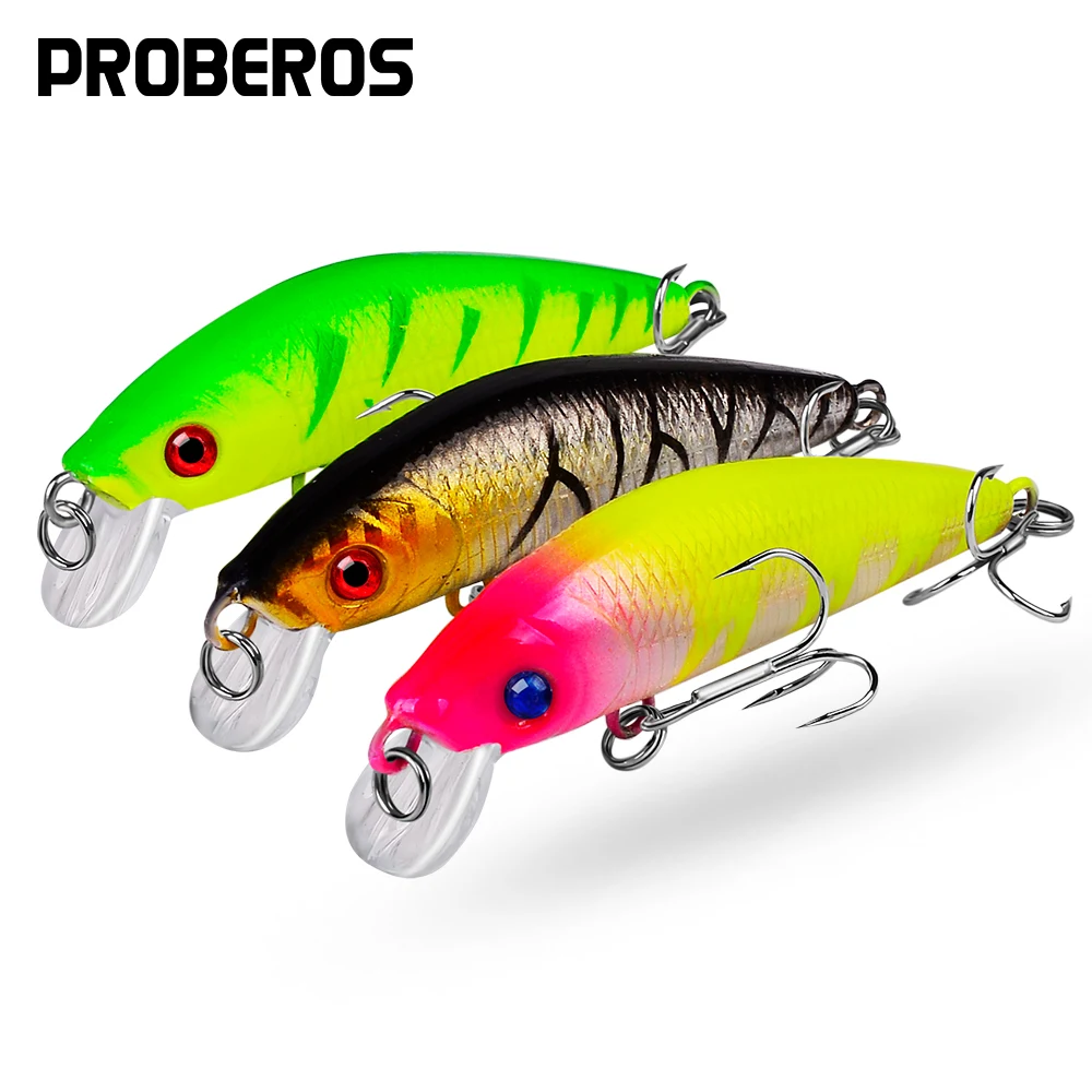 

PROBEROS 1PC 70mm 8g 3D Eyes Crankbait wobbler Artificial Plastic Hard Bait Fishing Tackle Minnow Fishing Lure