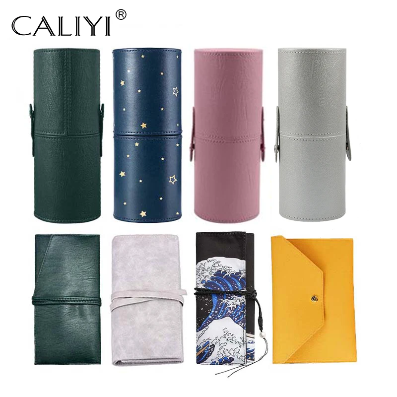 CALIYI Makeup Brushes Holder Portable Bag Cosmetics Storage Eyeliner Lipstick Make Up Brushes Pen Pot Organize Box Beauty Tools