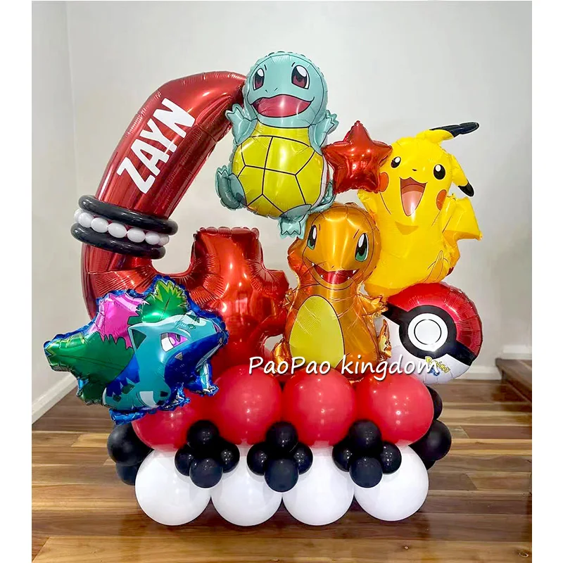 Pokemon Pikachu Thema Folienballons Set Nummer Latex Ballon Kindergeburtstag Party Babyparty Zubehör Geschenke
