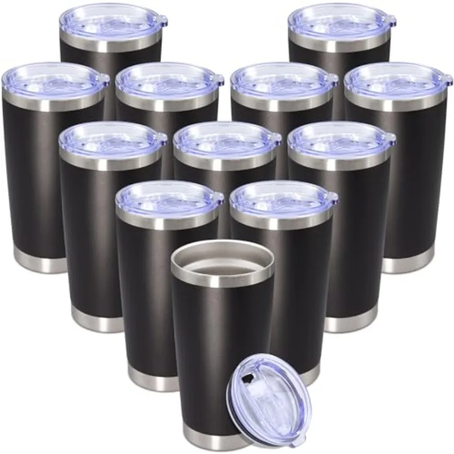 

Термокружка 20 унций с крышкой, двойными стенками, из нержавеющей стали, для кофе, дорожная, сохраняет тепло и холод