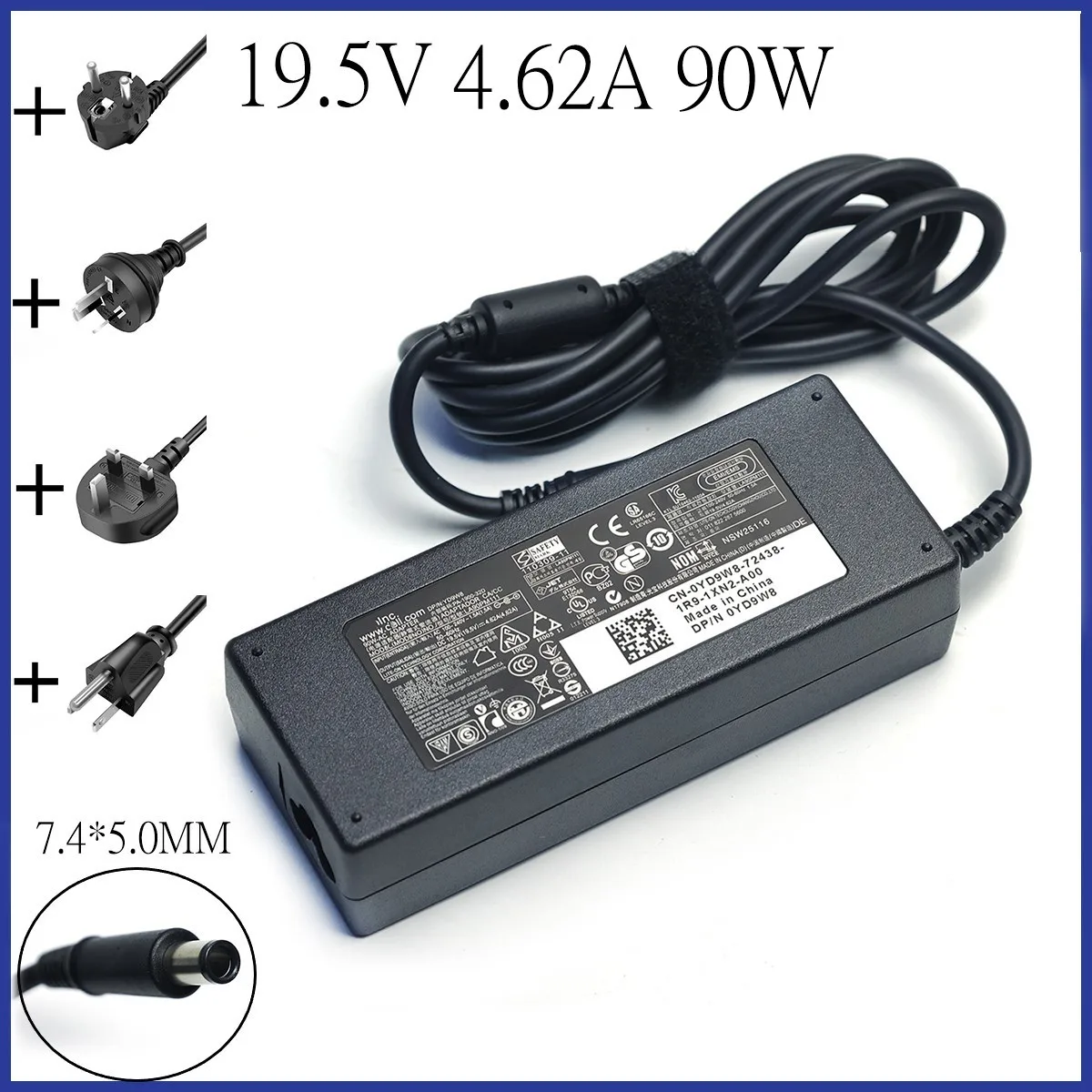 

19.5V 4.62A 90W AC Adapter Charger For Dell Latitude 3340 E5430 E5440 E5450 E5530 E5540 E5550 E6220 E6230 E6320 E6330 E6400