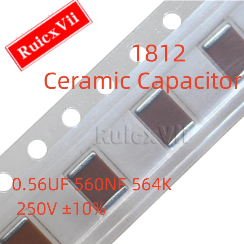 

(10pcs) 1812 0.56UF 560NF 564K 250V ±10% X7R 4532 SMD Ceramic Capacitor