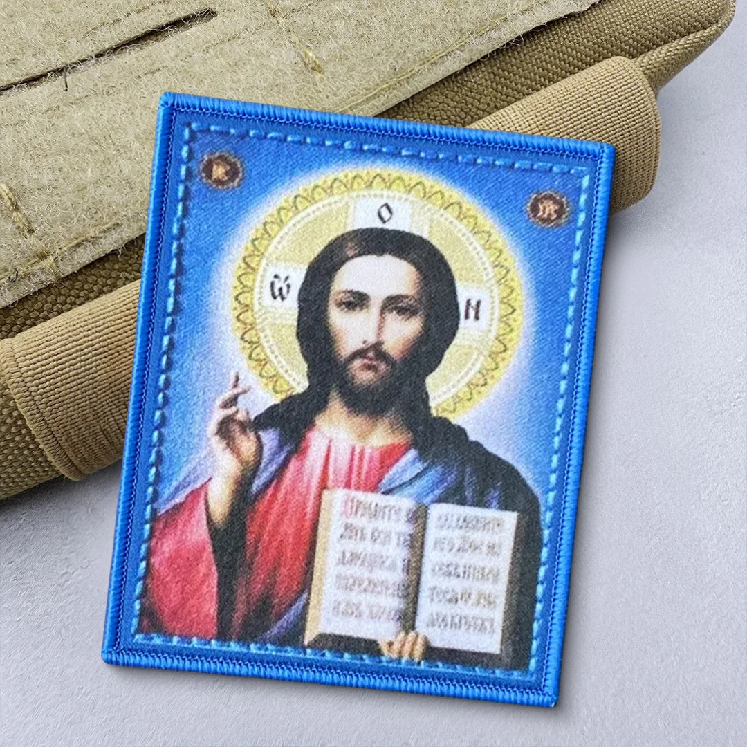 Parche táctico Jesucristo con velcro – Insignia moral para mochila - imagen 3