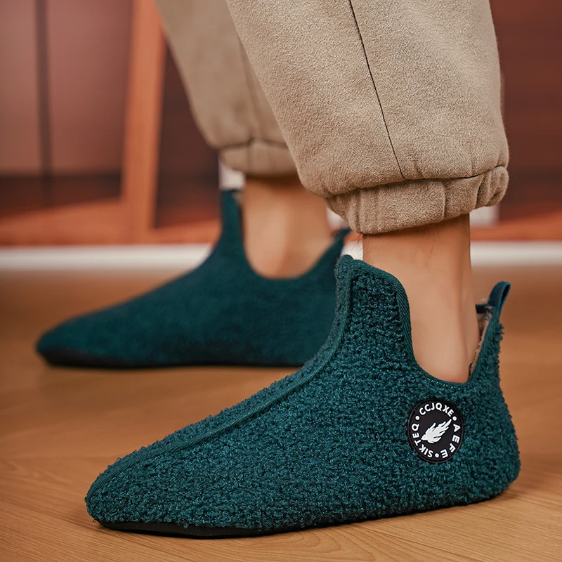 Men's Shoes Winter Slippers Men Couples Slippers Warm Women Men Shoes Thin Bottom Sports Shoes Soft Home Cotton Slippers Men