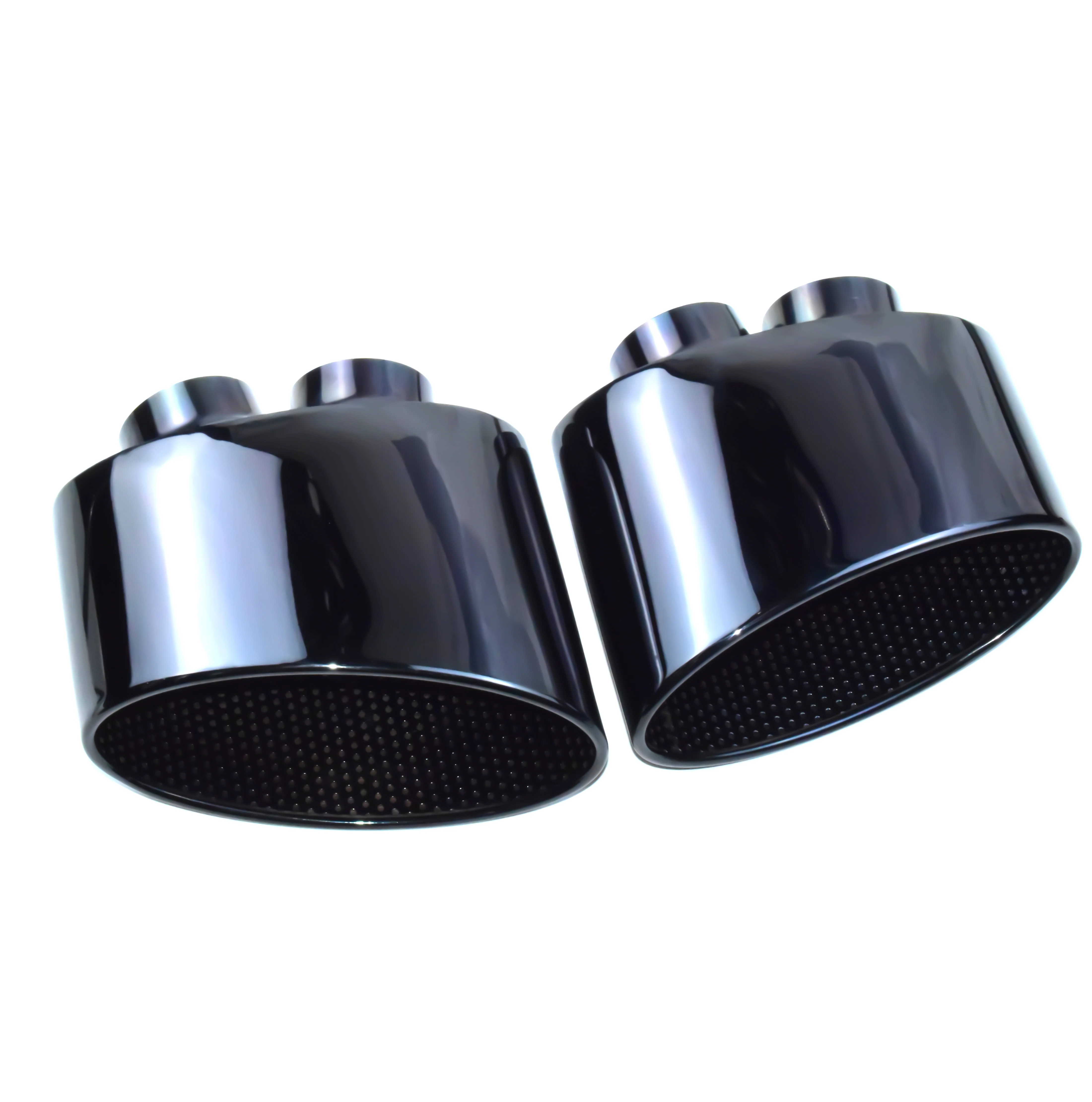 

For Audi RS6 RS7 Exhaust Pipes Double Inner Large Oval 220mm Muffler Tip Black Stainless Steel Nozzle For A6 A7 C8 Auto Parts