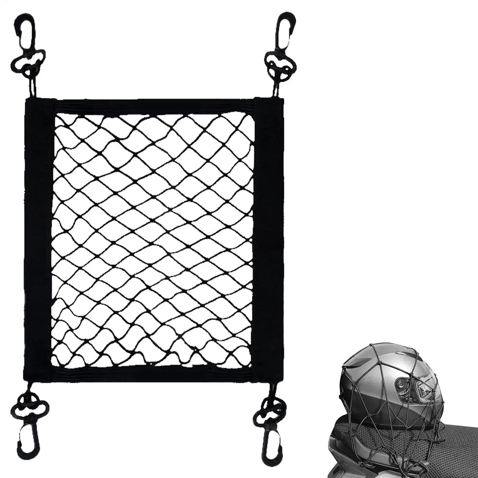 

Motorcycle Cargo Net High Elastic BungeeNet With 4 Adjustable Hooks 360Degree Rotatable Easy Installation Motorcycle luggage Net
