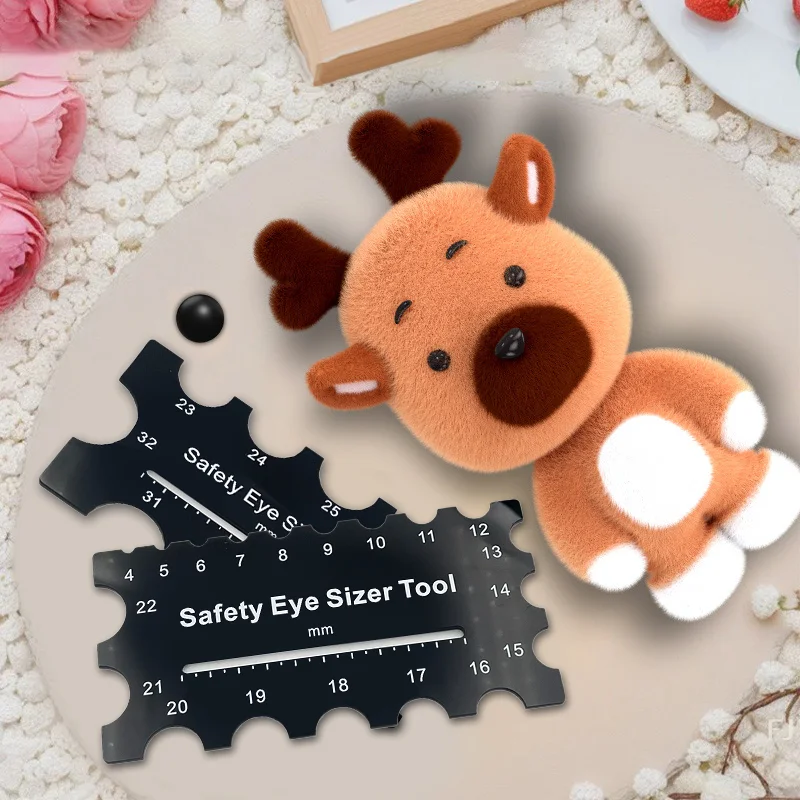 

[YU]2Pcs Safety Eyes Sizer Tool, 4~32mm Diameter Measuring Ruler, Crochet Tool For DIY Craft, Plush Bear Eye Installation, D