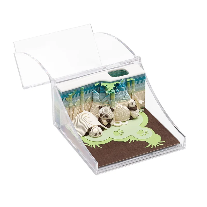 เฉิงตูวัฒนธรรมและสร้างสรรค์ 3D สเตอริโอกระดาษแกะสลักกระดาษโน้ตแพนด้าเดสก์ท็อปเครื่องประดับของขวัญสร้างสรรค์สำหรับเพื่อน