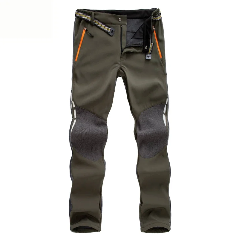 

New Mens Softshell Winter Hiking Pants Waterproof Windproof Warm Fleece Thick Reflective Outdoor Sports Trousers PM14