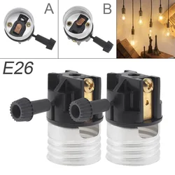 2pcs E26 Lamp Socket 110-250V Table Lights Bulb Socket Medium Base interior Replacement Turn Knob Socket Lamp Holder DIY Project