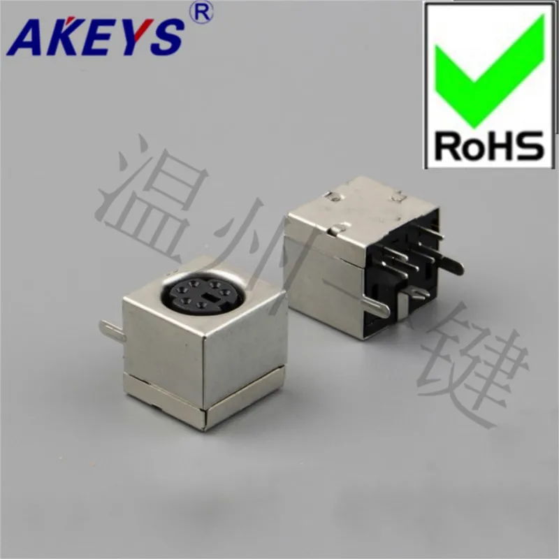 10PCS MDC-6-03 square keyboard plug DIN socket S terminal full package 6-pin six-core socket mother head