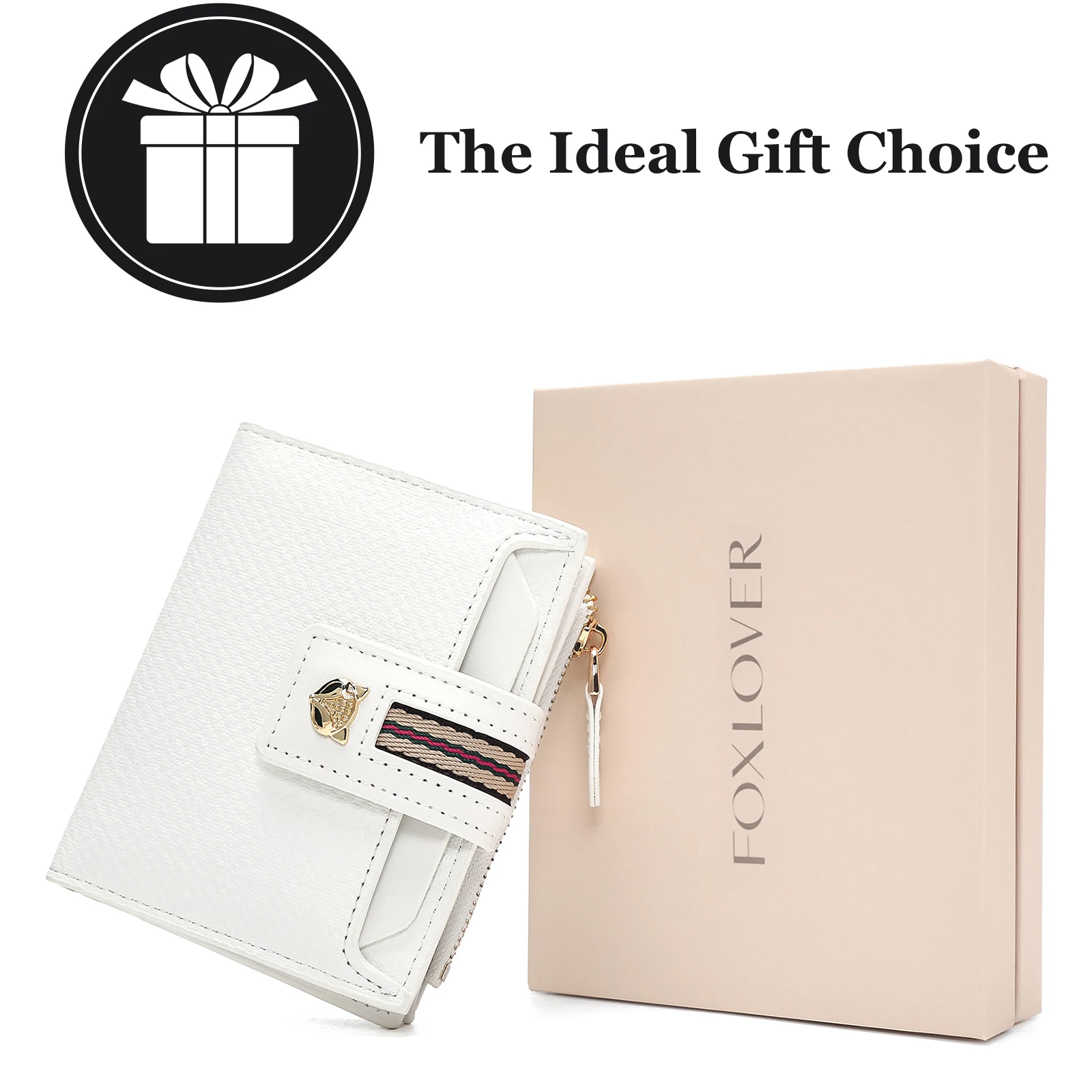 FOXER Synthetic Leather Short Wallet for Women Soft PU Female Coin Purse Fashion Zipper Card Holder Gift for Friend,Family
