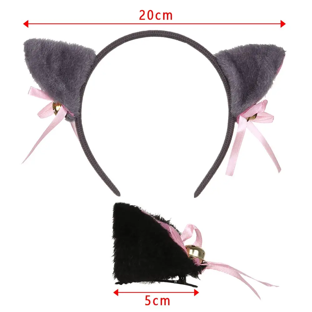 Mulheres anime cosplay noite festa acessórios de cabelo dos desenhos animados faixa de cabelo gato orelha cabeça banda pequena sino