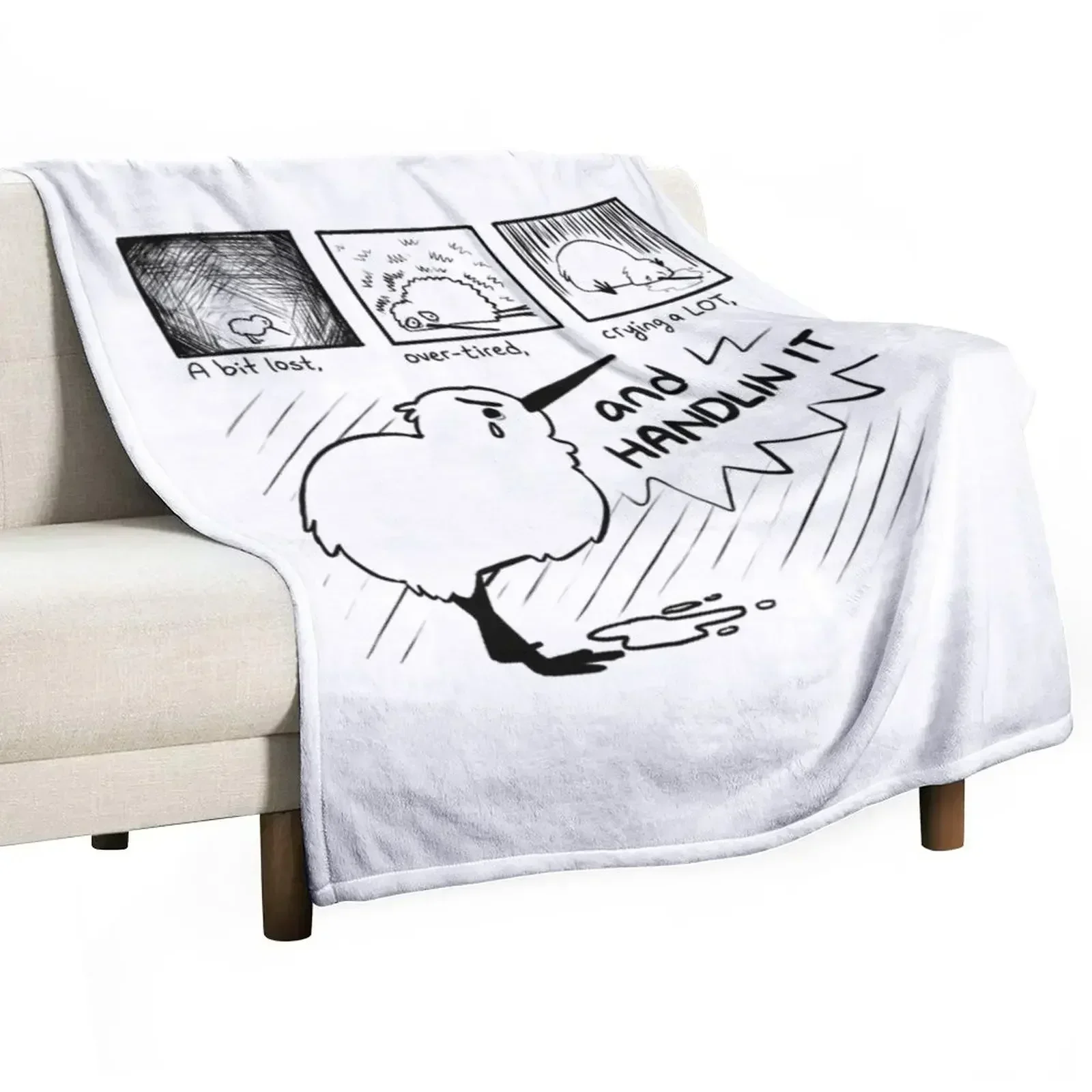 HANDLIN IT Kiwi Bird Comic Throw Blanket All Season Lightweight Soft Blanket for Bed