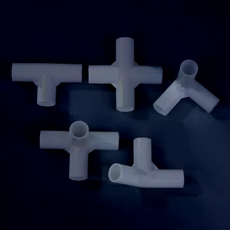 [10PCS] 12mm Plastic White Pipe Connector DIY Shelf Tent Fixed Joint Fitting Tee Four Way Straight Elbow Wardrobe Hook Joint