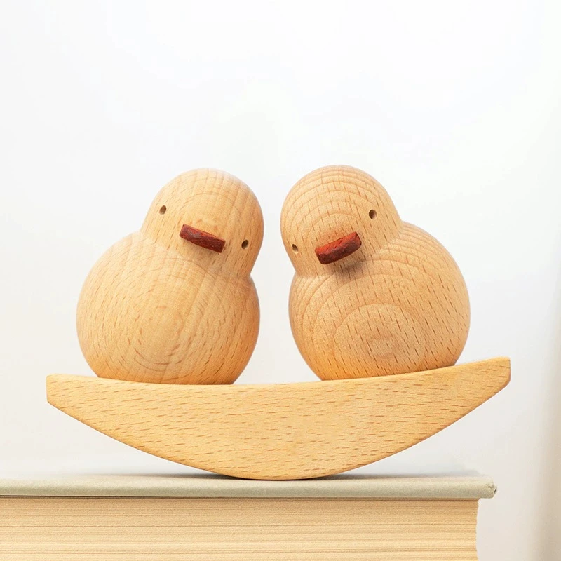 

Creative Couple Decoration Office Desktop Wooden Style Wooden Duck Friendship Birthday Valentine's Day Modern Memorial Day