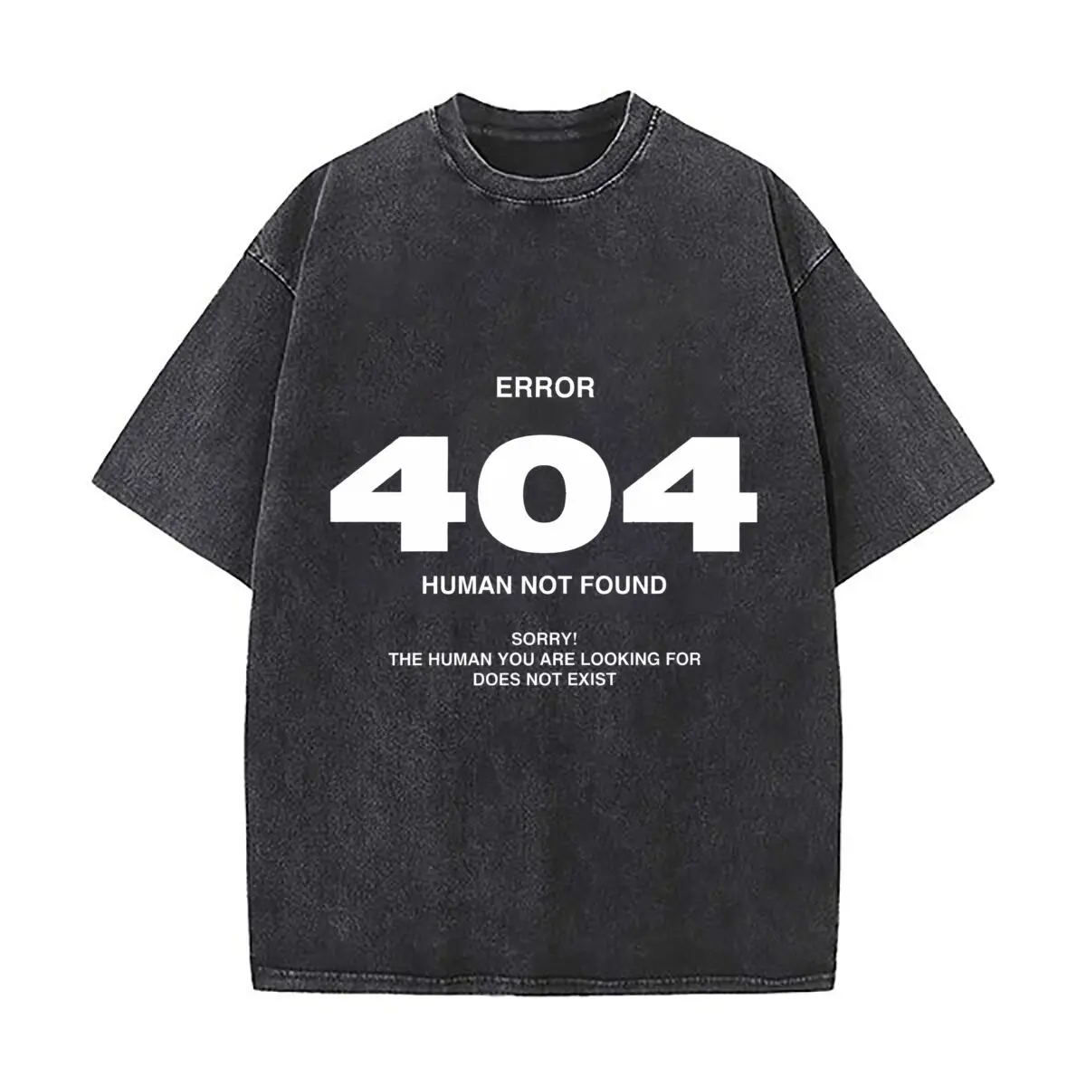 Error 404 Human Not Found Sorry Does Not Exist Distressed Faded Baggy Streetwear Tops for Park Hangouts