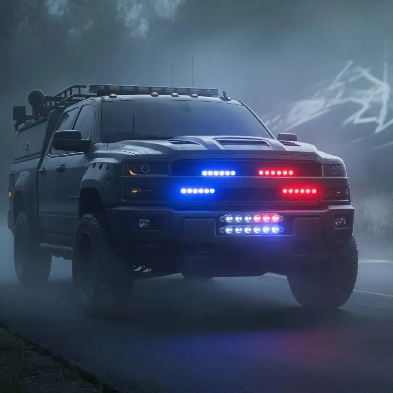 LED Warning Emergency Light Set 6 LEDs 4 In 1 12V Siren Strobe Lamp for Vehicle Rescue Road Alert Car Safety Lighting Equipment