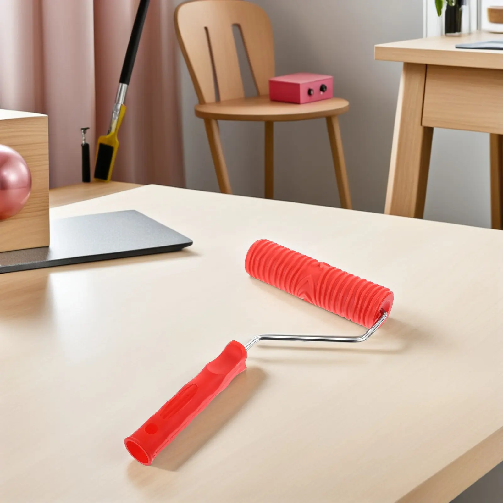 

Набор из 2-х текстурных валиков для покраски с эффектом диатомовой грязи, 7 дюймов, с прямым узором, для тиснения, с пластиковой ручкой, для стен и мебели (DIY)