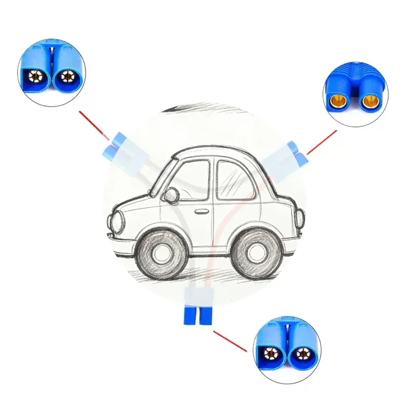 

1/3/5 шт. параллельный разветвитель-коннектор EC5 для аккумуляторов, силиконовый провод 12AWG для радиоуправляемых моделей автомобилей, лодок, дронов
