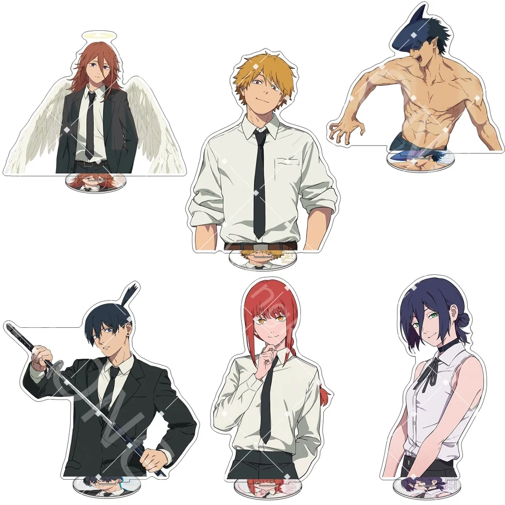 Chainsaw Man New Visual 15CM Double Sided Acrylic Stand Keychain 2026 New Anime Stand Denji Pochita Power Reze Desk Decor Gift