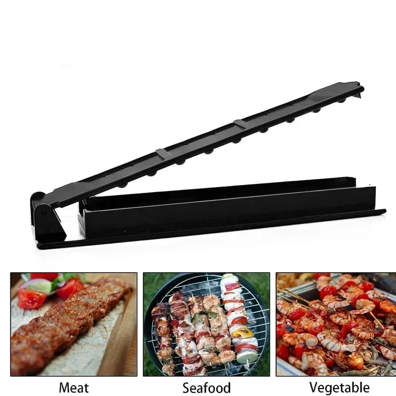 New Single Row Kebab Maker Bbq Meat Skewer Machine Kebab Press Maker Reusable Plastic Bbq Skewer Maker Kebab Preparation BBQ Too